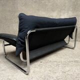 Vintage sofa by Johan Bertil Häggström for Ikéa in leather and chrome metal 1970