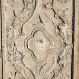 Polychrome carved wooden panel, wall element, old object
