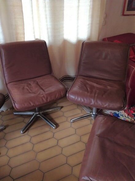 Set of four leather chairs Wilkhahn Germany design 1981