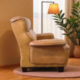 Vintage cognac leather armchair / single seater armchair / armchair