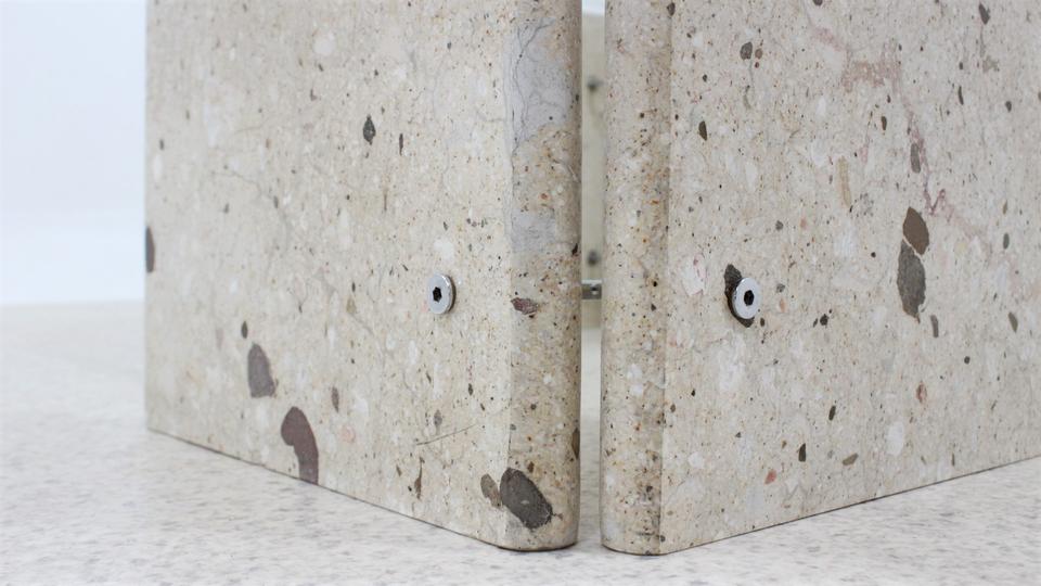 Italian marble and glass coffee table 1970