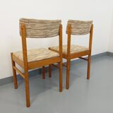 Pair of vintage Baumann chairs in wood and fabric from the 70s