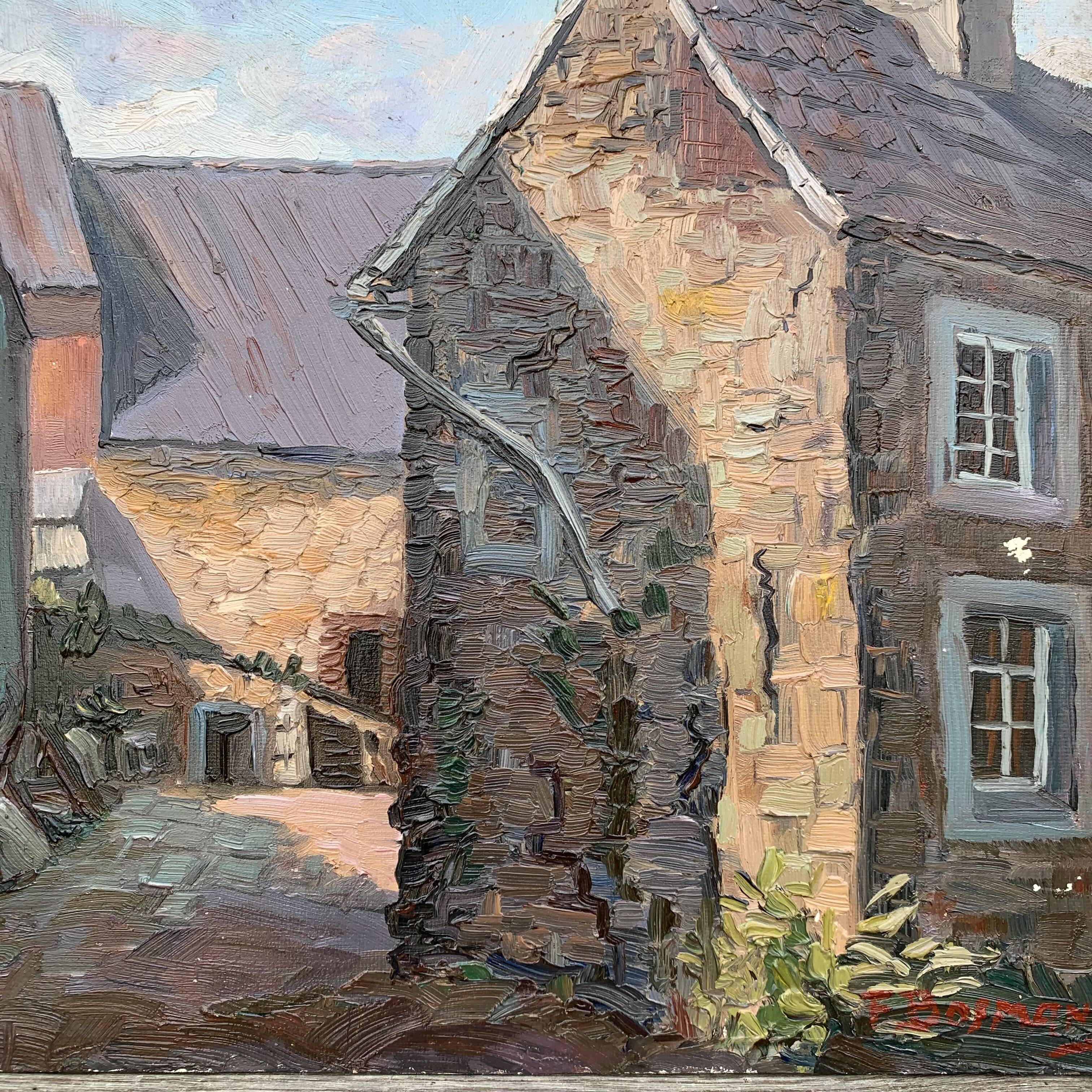 Oil painting on panel "farmyard"