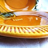 4 assiettes à poisson barbotine Sarreguemines vintage, assiettes vintage.