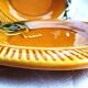 4 vintage Sarreguemines fish barbotine plates, vintage plates.