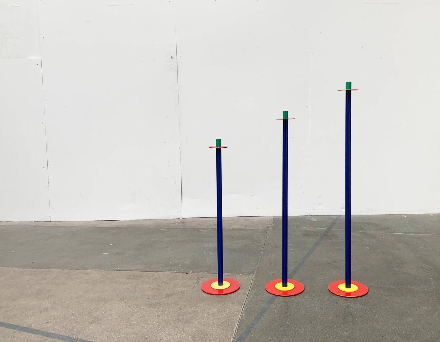 Postmodern German candlesticks by SKS, West Germany, set of 3.