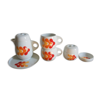 Coffee tea porcelain of retro 70s paris