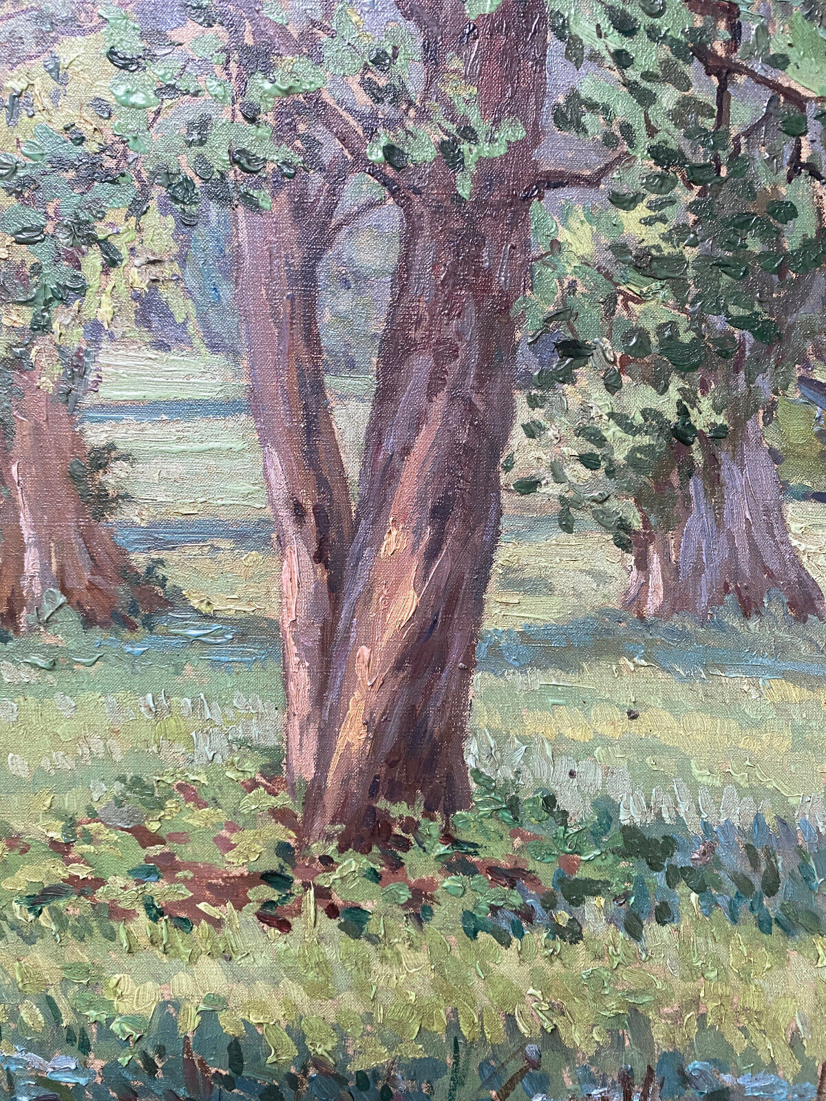 HST painting "Sunny Glade" Impressionism Hélène Foucault (1886-1959)