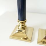 Vintage gilt brass candlesticks, 1970s, set of 2
