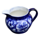 Milk jug with blue and gold peony pattern, made in England,