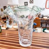 Draped blown glass vase