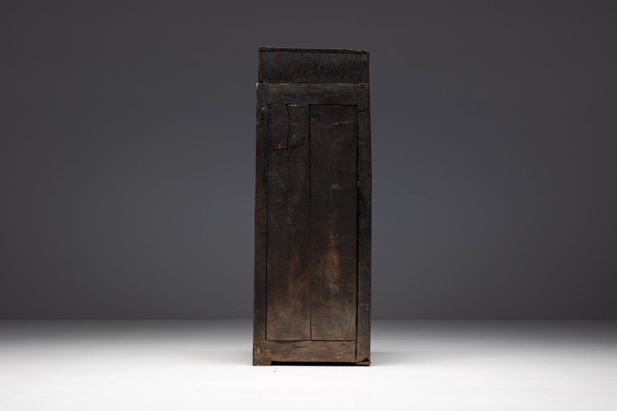 Primitive Folk Art Shelving Cupboard, France, 19th Century