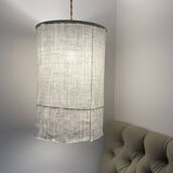 Old linen fabric lampshade suspension