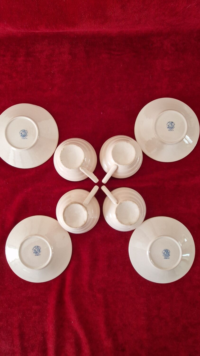 Pink ceramic coffee service by St Amand Ceranord