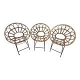 Rattan and metal children's chairs