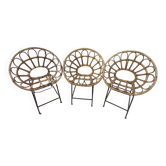 Chaises enfant en rotin et métal