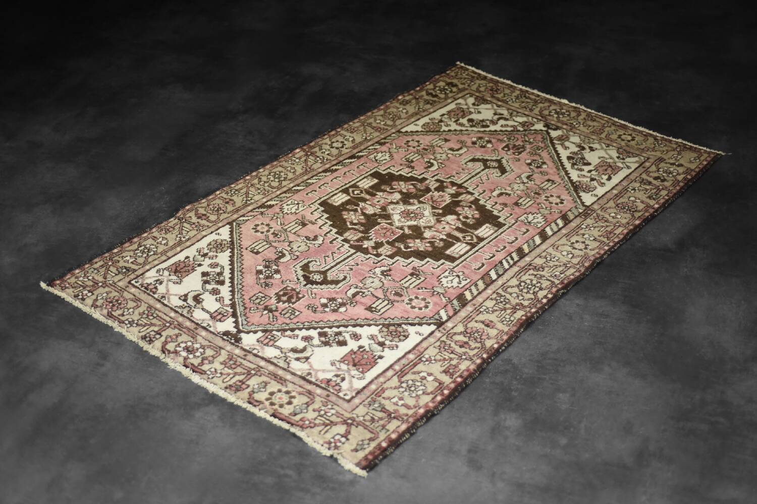 Vintage Hand-Woven Middle Eastern Oriental Hamadan Rug, 1960s