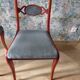 Rare - Set of 4 Louis Philippe/restoration style chairs with medallion - Colour blue / cherry wood