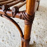 Bamboo and rattan side table, Italy, circa 1960s