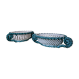 Set of 2 twisted earthenware fruit baskets by Sainte Radegonde, 50s