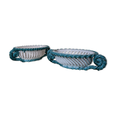 Set of 2 twisted earthenware fruit baskets by Sainte Radegonde, 50s