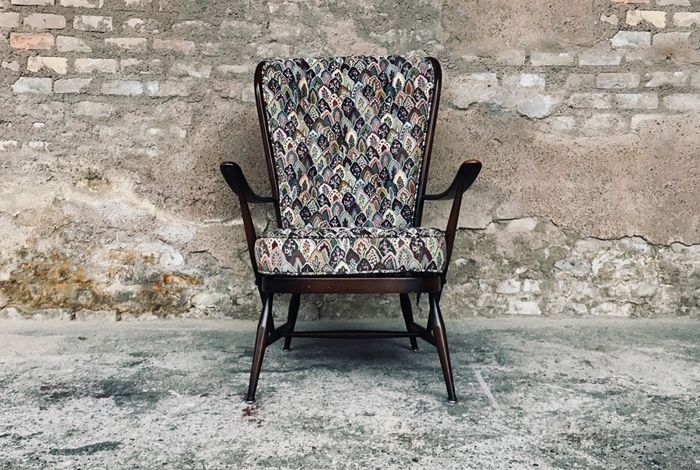 Fauteuil en orme Ercol Windsor 1956 Luciano Ercolani