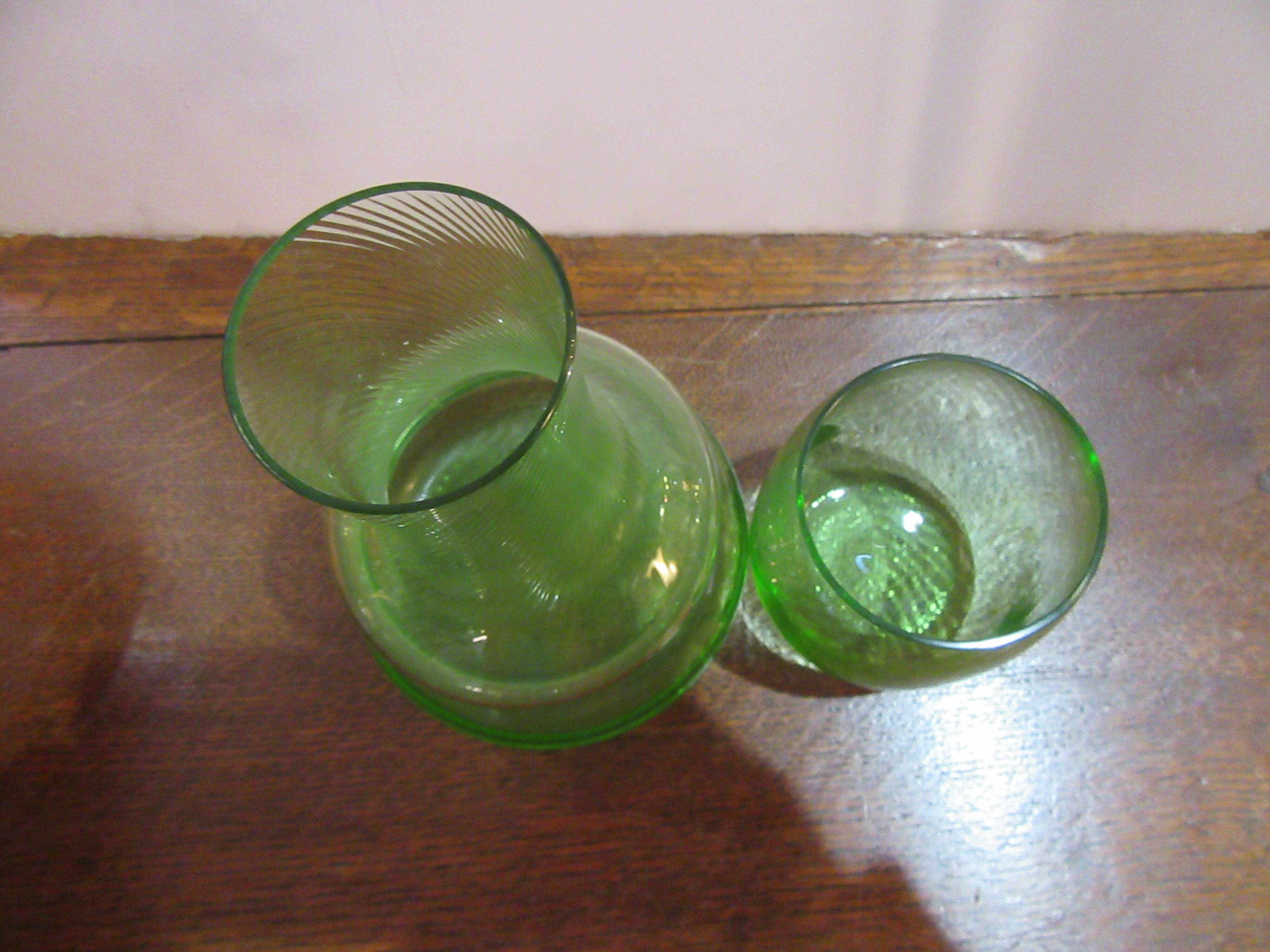 service " verre d'eau " vert Gobelet Carafe de nuit