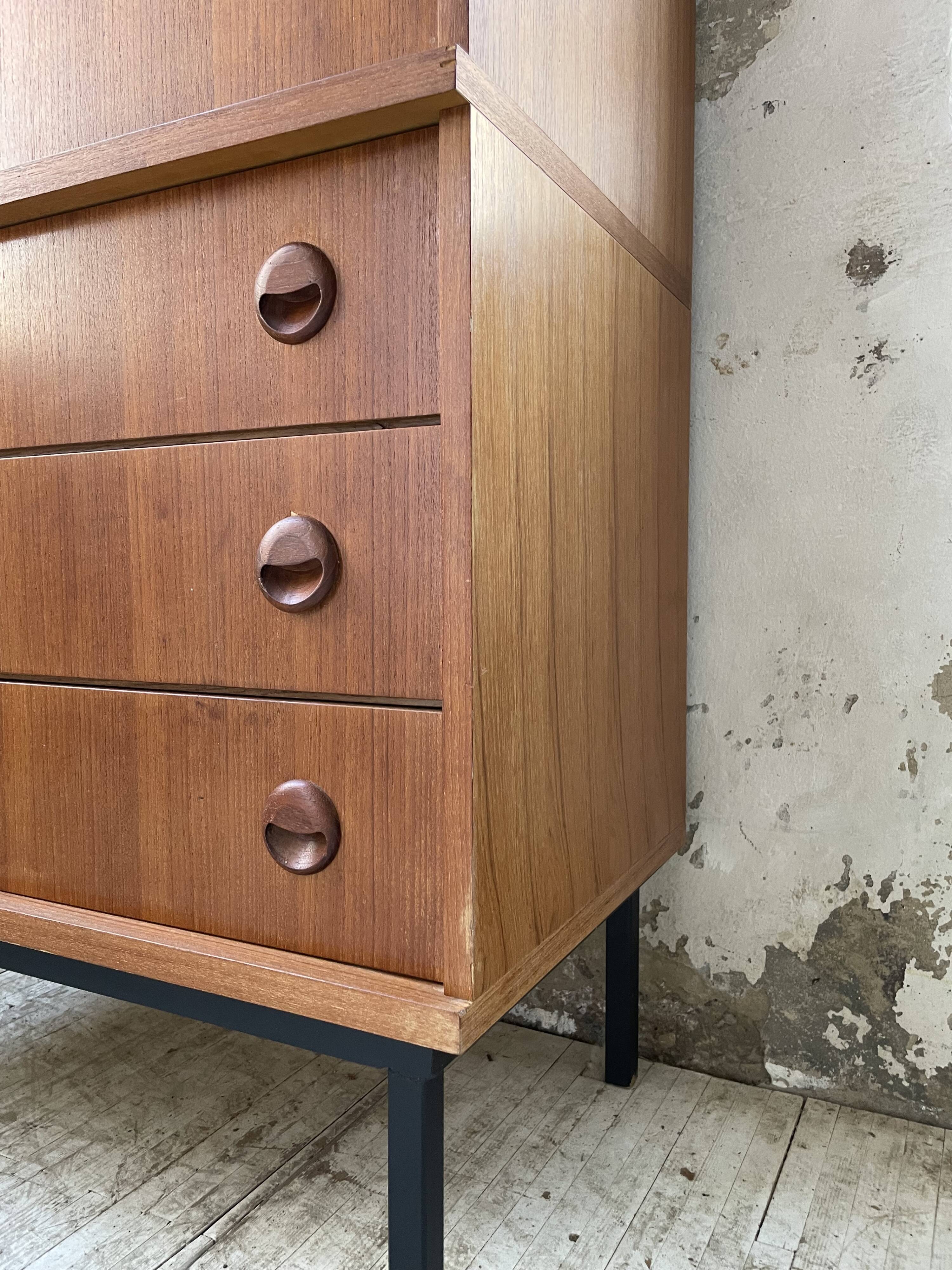 Modernist teak secretary desk, 1950s