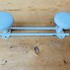 Metal wall coat rack 2 white hooks 60s.