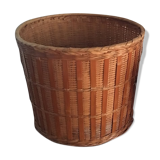 Two pot covers in Wicker, rope and wood.