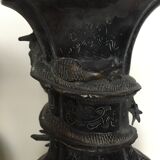 Pair of large bronze vases