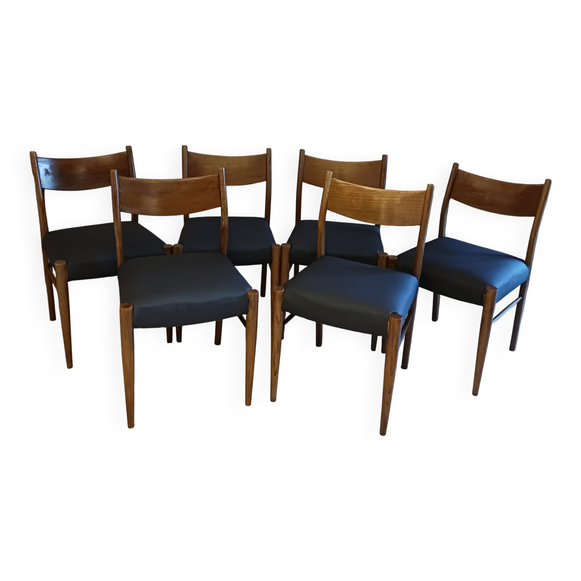Set of 6 Consorzio Sedie Friuli B series chairs