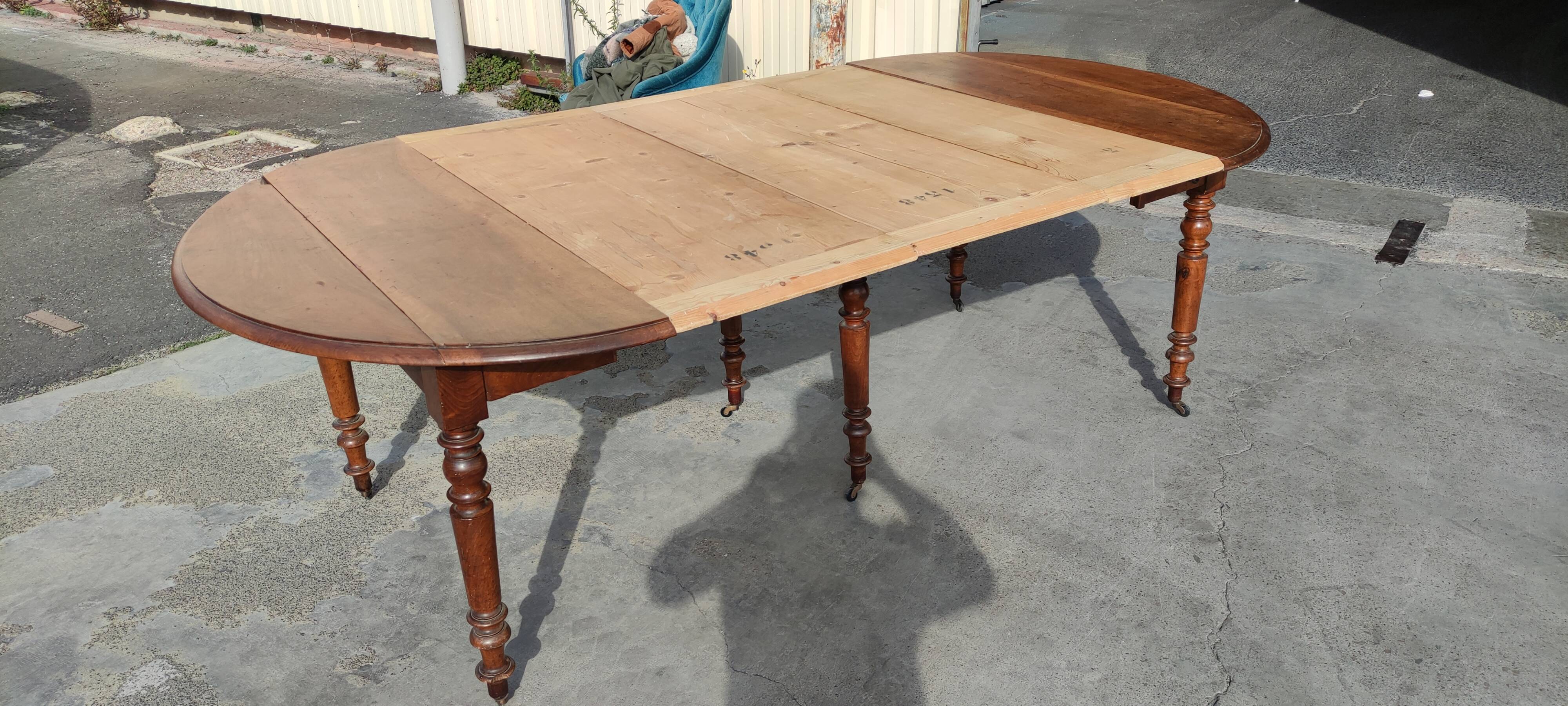 Table 6 pieds louis philippe noyer 2m25