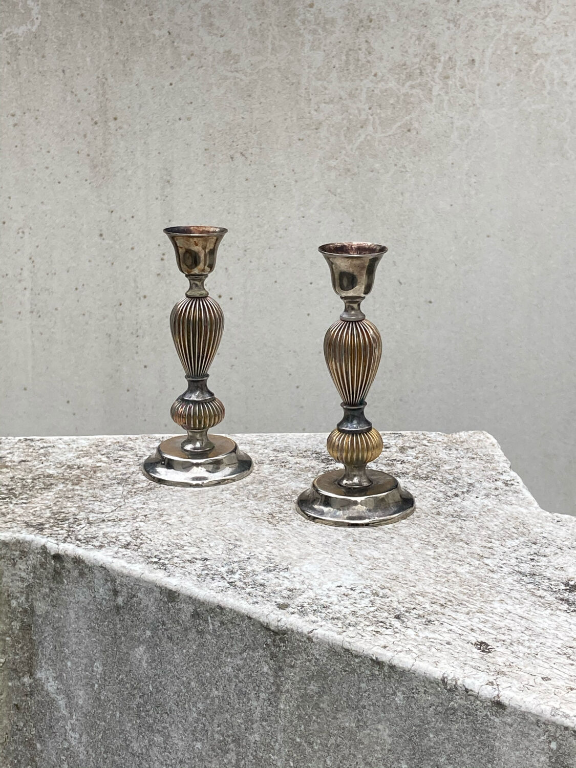 Pair of antique candle holders
