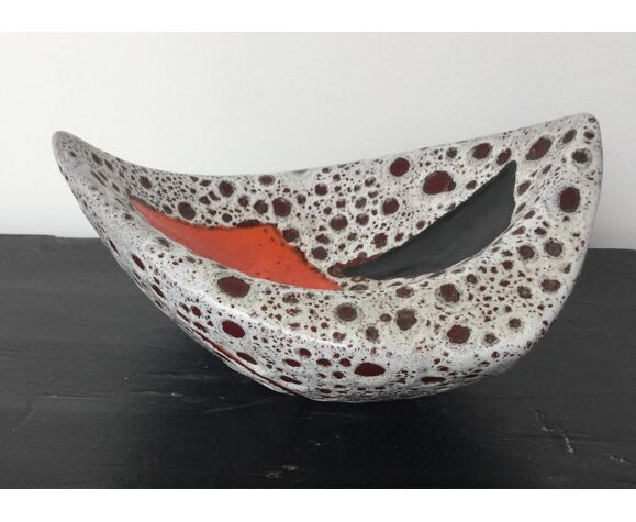 Ceramic cup signed Vallauris Le Vaucour free form - 1960