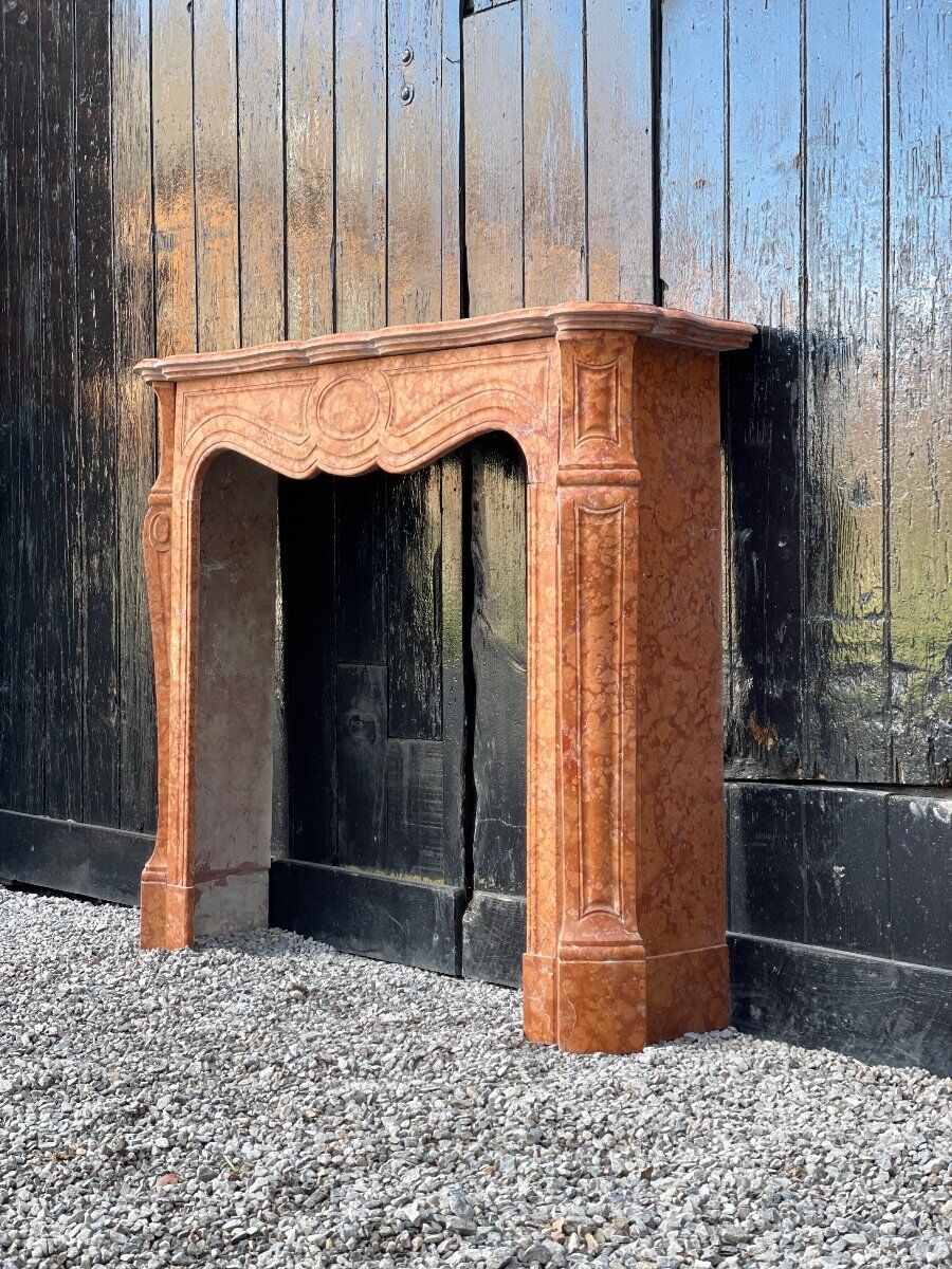 Louis XV style fireplace in red marble from verona