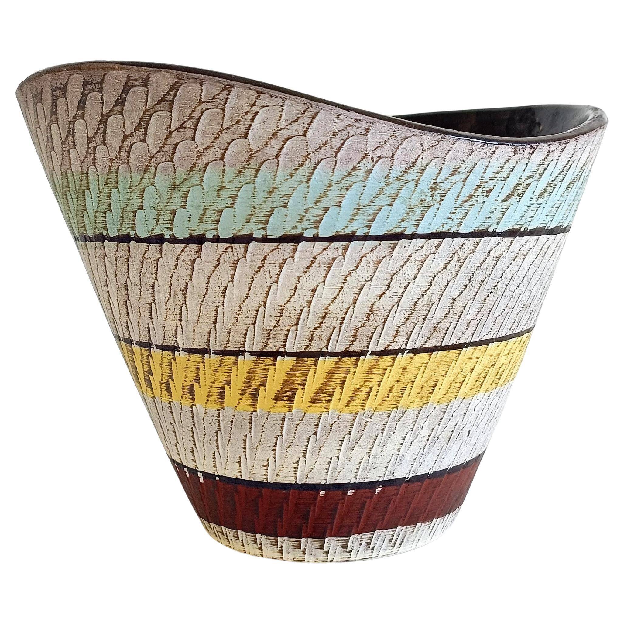 Dümler & Breiden Ceramic Bowl, Sgraffito Décor, West Germany, 1950s