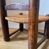 Brutalist straw low chair