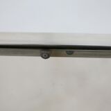 Double coffee table trays smoked glass steel. France, circa 1970