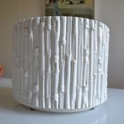 Ceramic cache pot in bamboo style, Italy 1980, Hollywood Regency.