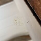 Art nouveau mirror, curved wooden frame and chiseled glass