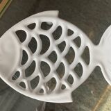 Vintage fish soap dish in enameled cast iron