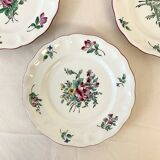 Semi-plate plates Luneville floral pattern