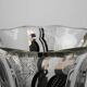 Art Deco Glass Vase with Black Graphic Decoration, France, circa 1940
