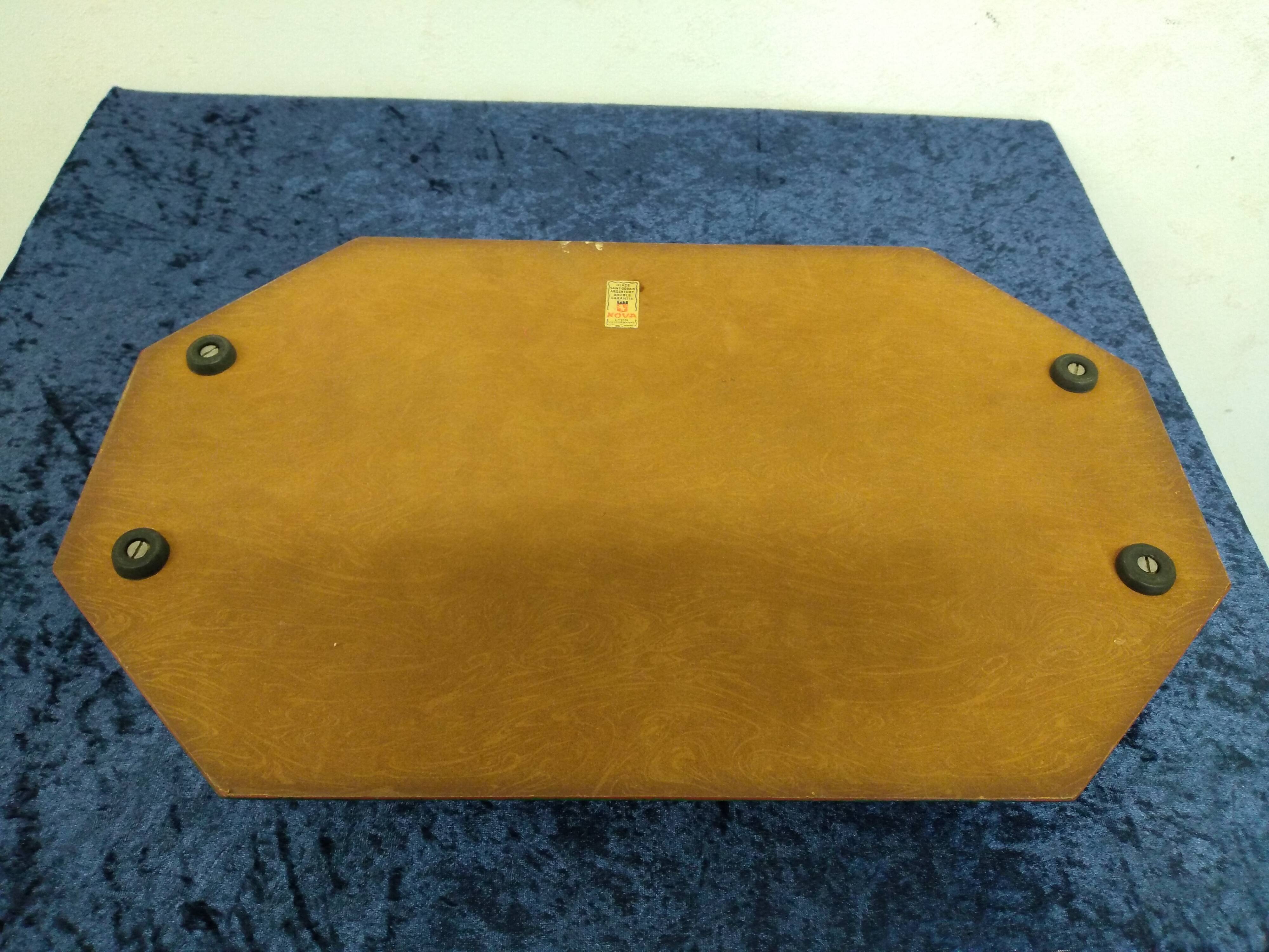 Plateau Art Déco biseauté vintage St Gobain