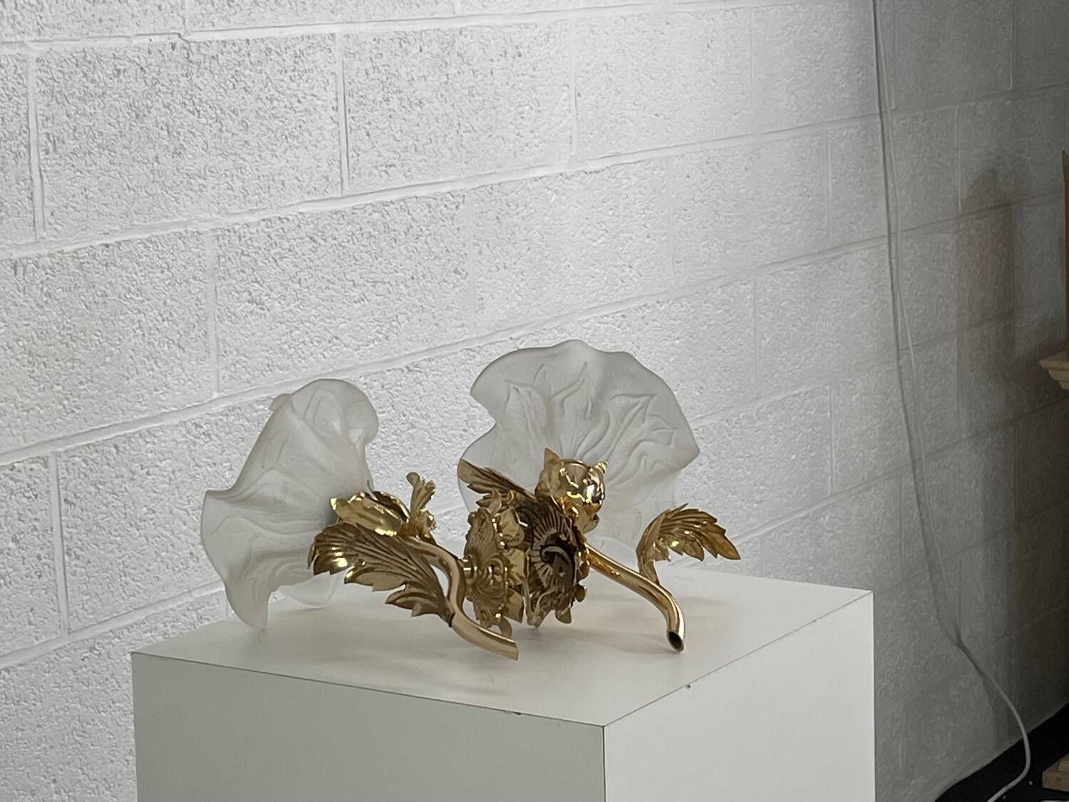 Pair of vintage golden wall lights