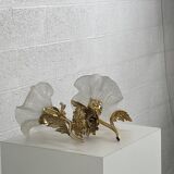 Pair of vintage golden wall lights