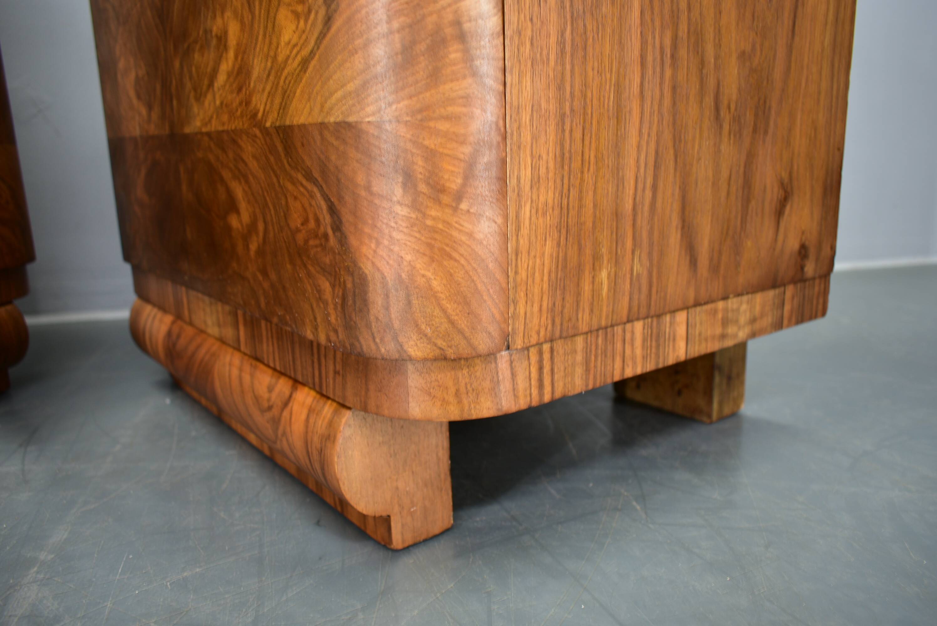 1935s Pair of Art Deco Bedside Tables, Czechoslovakia