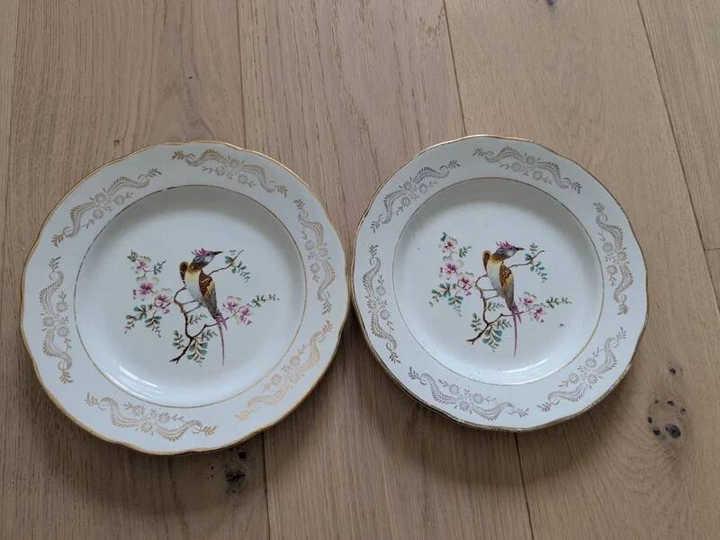 Two antique plates gien – yokohama model – 19th century earthenware