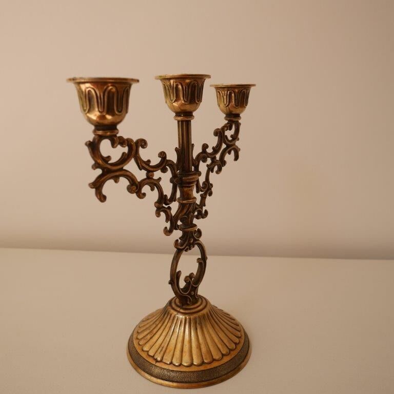 Candlestick 3 arms in brass